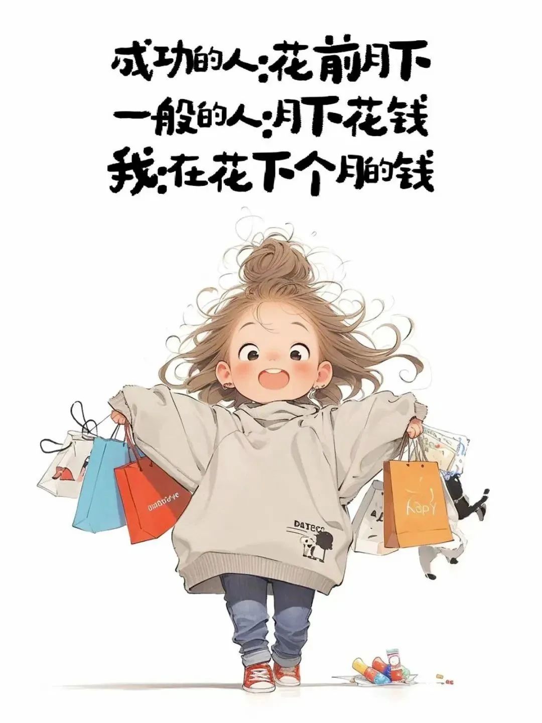有钱的时候喷香水，没钱的时候抹花露水。